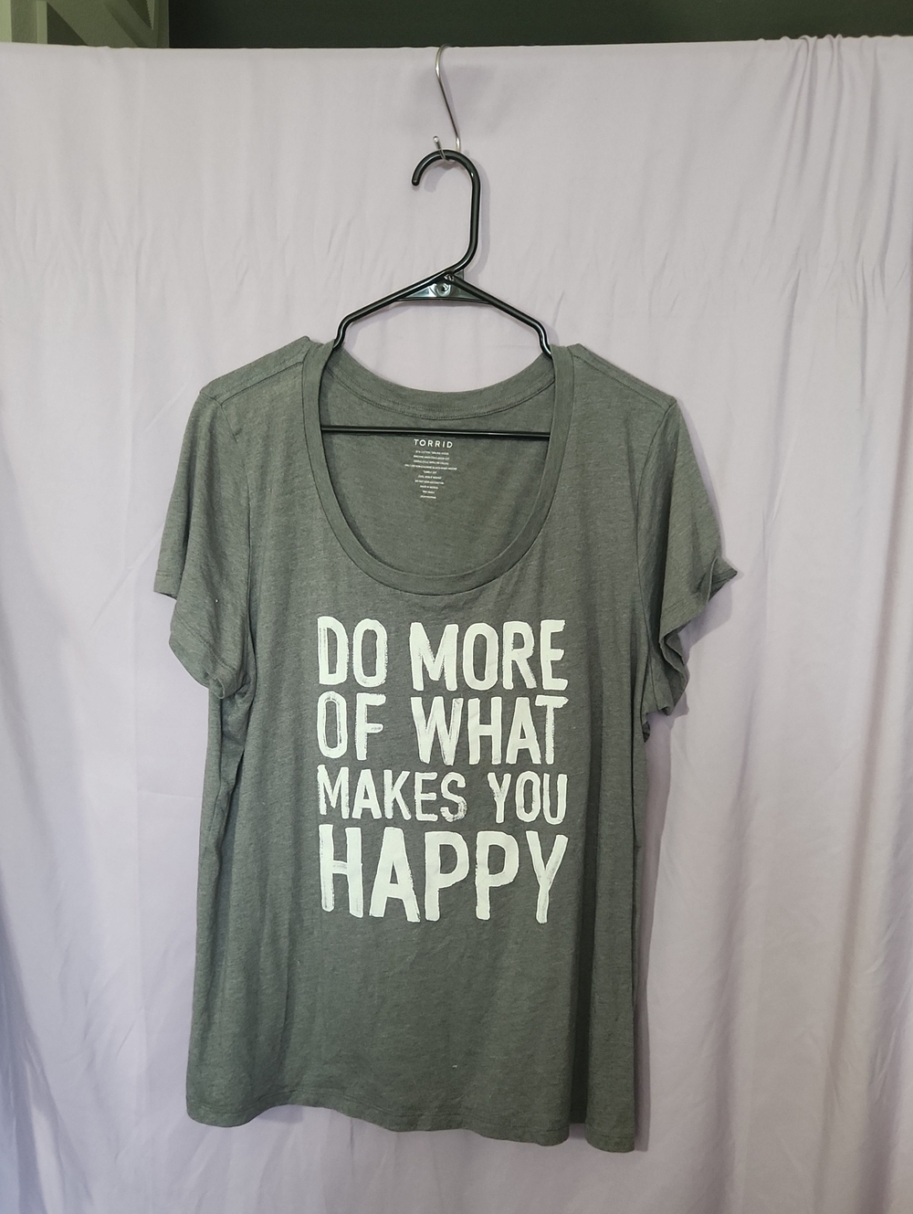 torrid Gray Short Sleeve Graphic Tee with Positive Slogan
